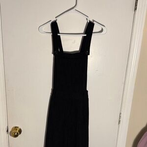 Fun Black Ribbed Overalls